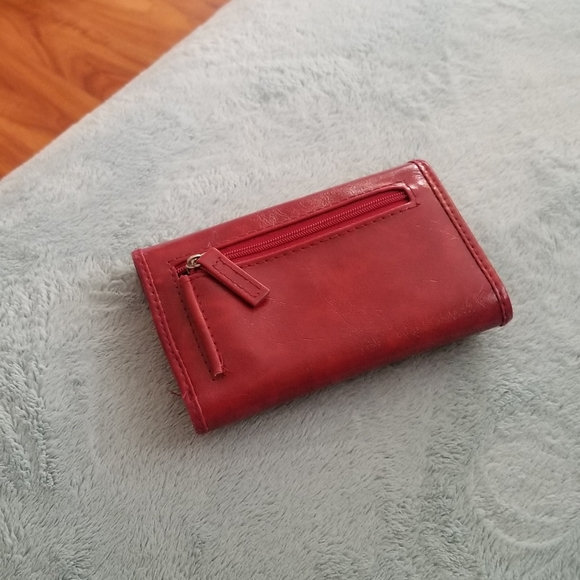 Red Tri Fold Wallet - Picture 2 of 4